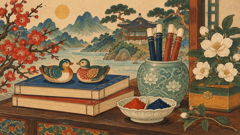Painted illustration for Korean Alphabet Part 2: Double Consonants and Compound Vowels