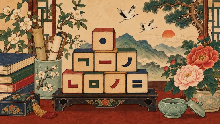 Painted illustration for Korean Alphabet Part 3: Final Consonant and Syllable Blocks