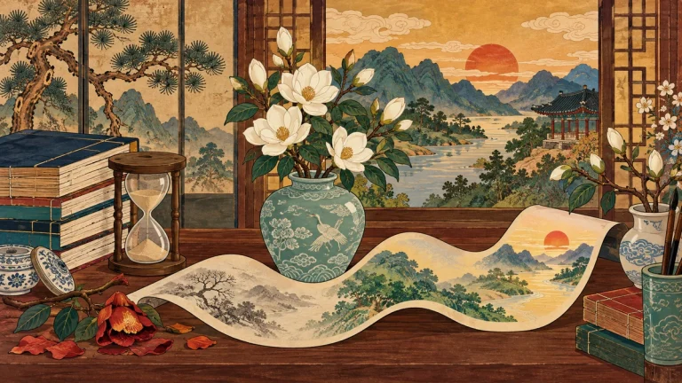 Painted illustration for A SIMPLE GUIDE TO KOREAN VERBS: PAST, PRESENT, AND FUTURE