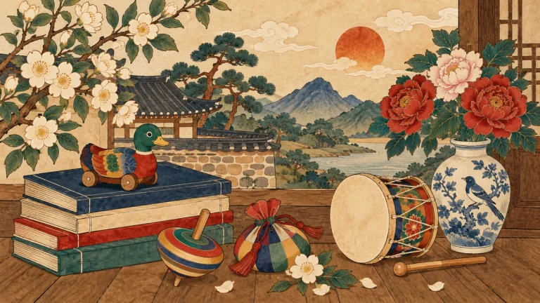 Painted illustration for Korean Nursery Rhymes