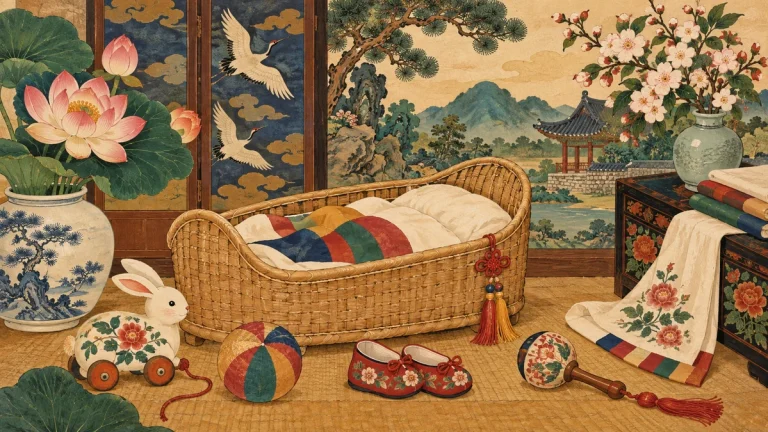 Painted illustration for All About Baby! Baby-Related Korean Vocabulary
